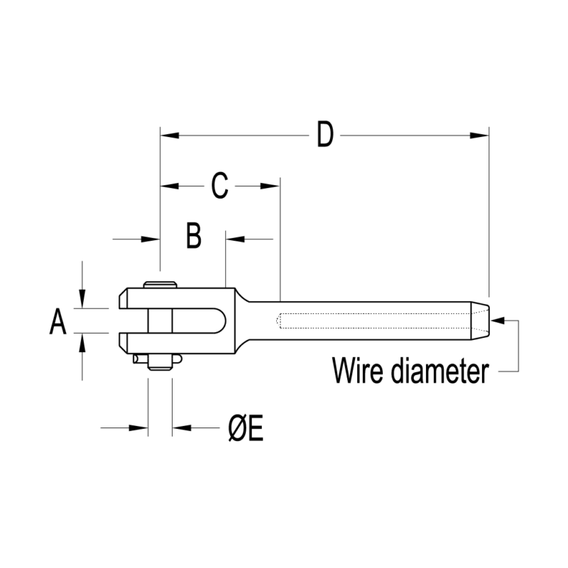 Fork Swage Terminal for 2.5mm Metric Wire - Image 2