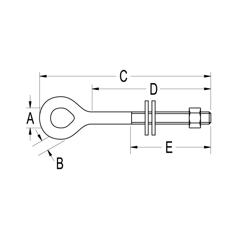 5" Eye Bolt, 5/16" UNC Thread - Image 2