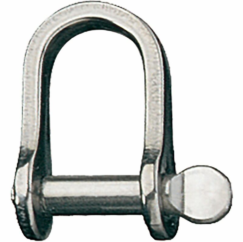 Stainless Steel D Shackle, 3/16" Pin, Slotted Head