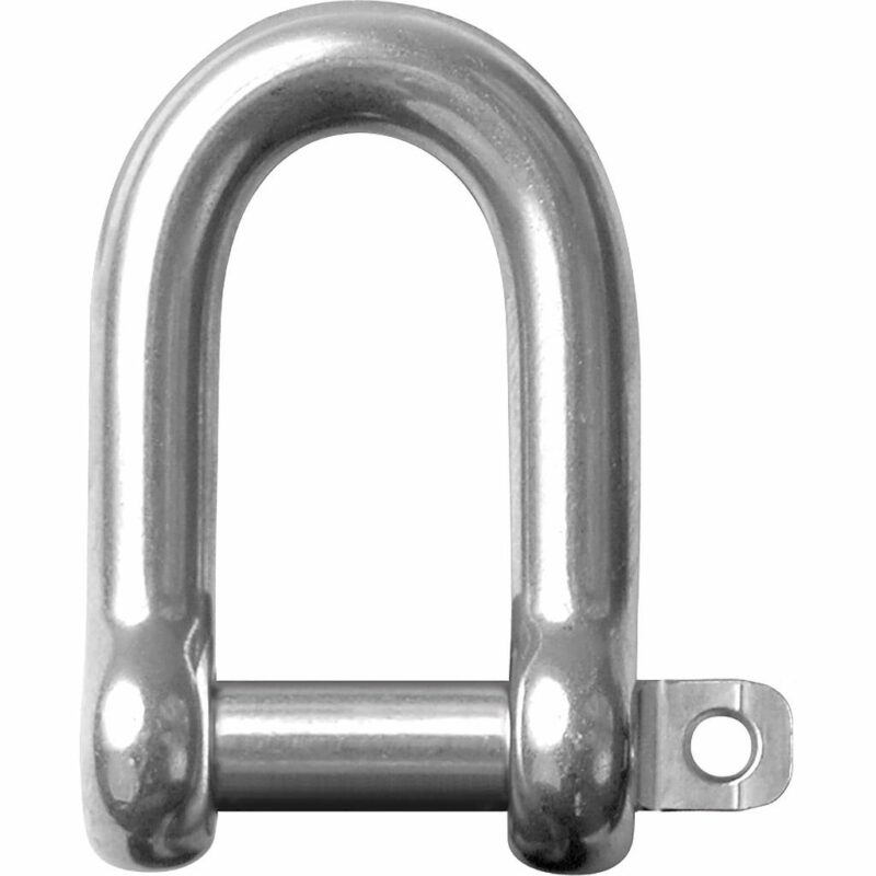 Stainless Steel D Shackle, 1/4" Pin, Coined Head