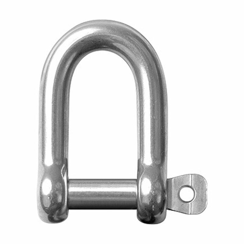 Stainless Steel D Shackle, 5/16" Pin, Coined Head with Hole