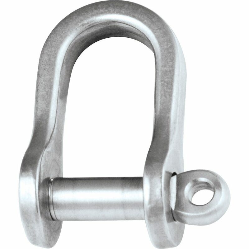 Stainless Steel D Shackle, 5/16" Pin, Coined Head with Hole