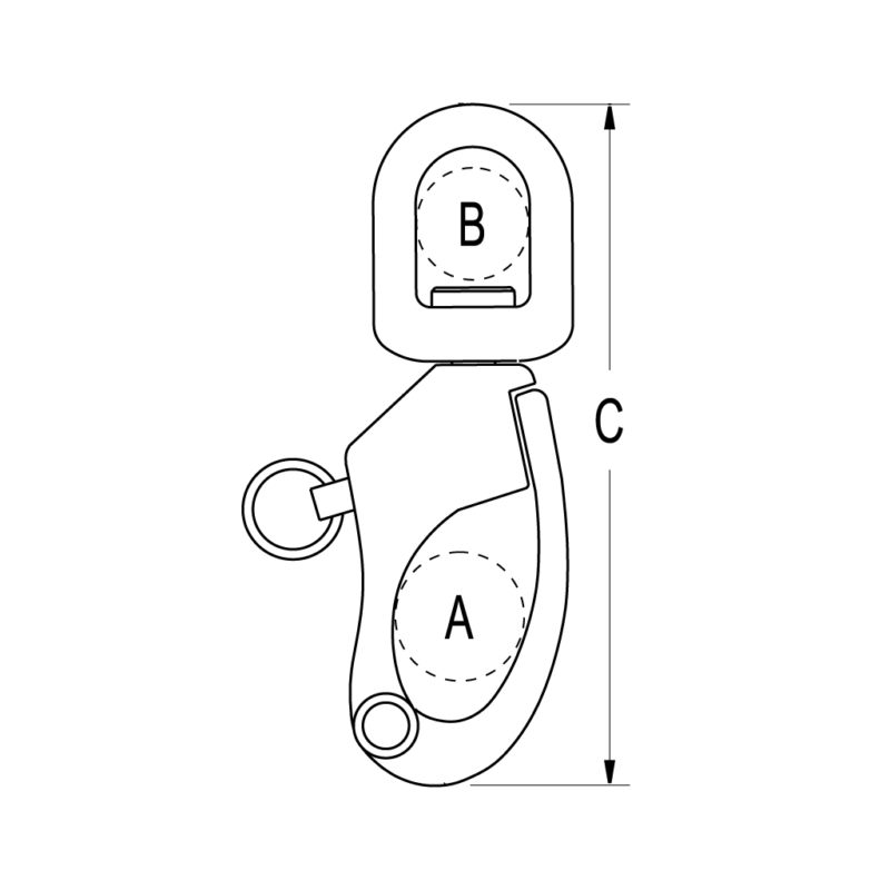 Swiveling Small Bail Snap Shackle 92mm - Image 2
