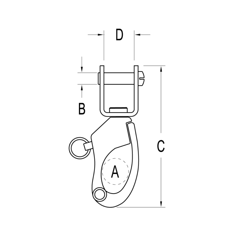 Swiveling Fork Head Snap Shackle 95mm - Image 2