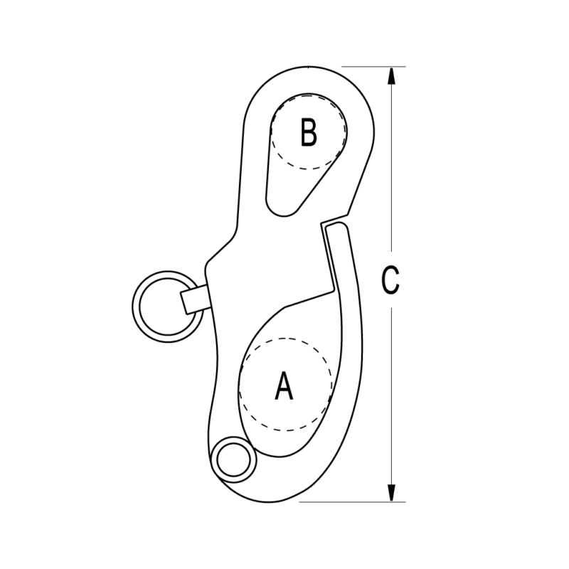 Swiveling Small Bail Snap Shackle 110mm - Image 2
