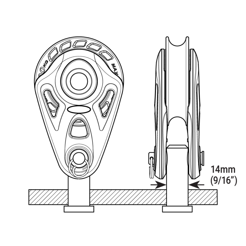 Series 75 Core Block™, Mast Base with 8mm Clevis Pin - Image 2