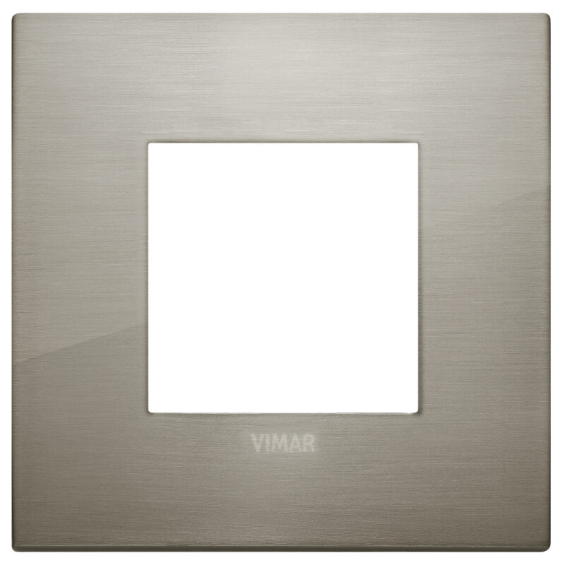 Classic plate 2M metal brushed inox