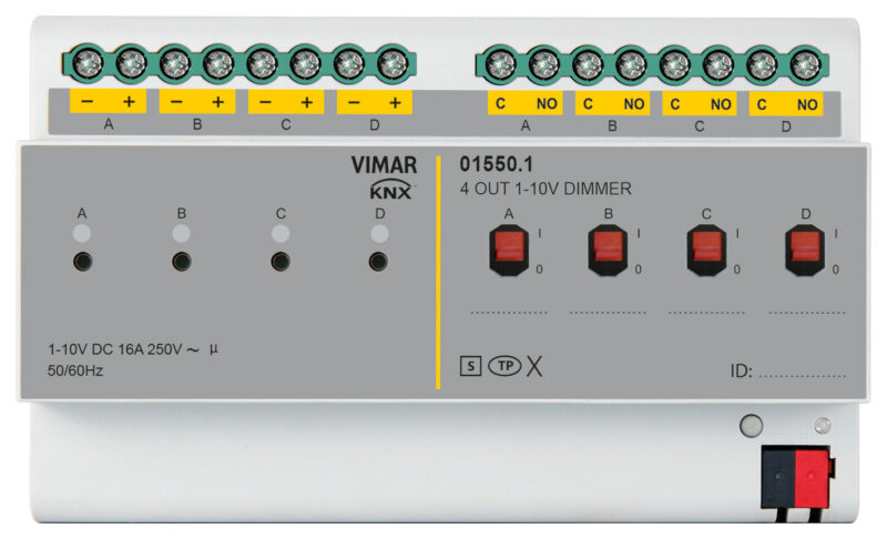 Dimmer 0/1-10V 4 OUT 16A KNX Secure