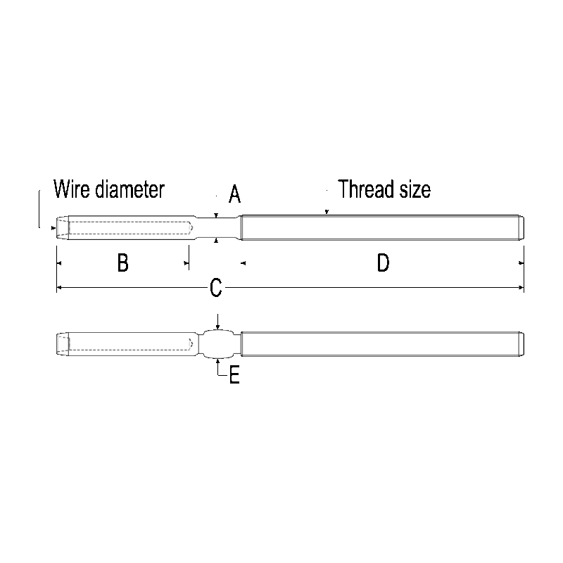 T10 Swg Terminal,5mm Wire 5/16” Thread - Image 2