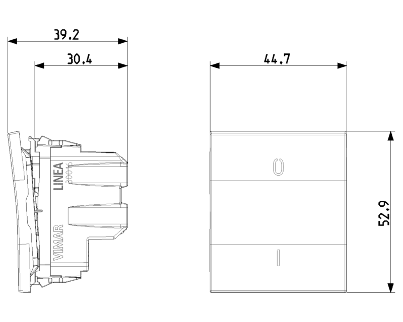 2M 2P 20AX rocker switch white - IMP